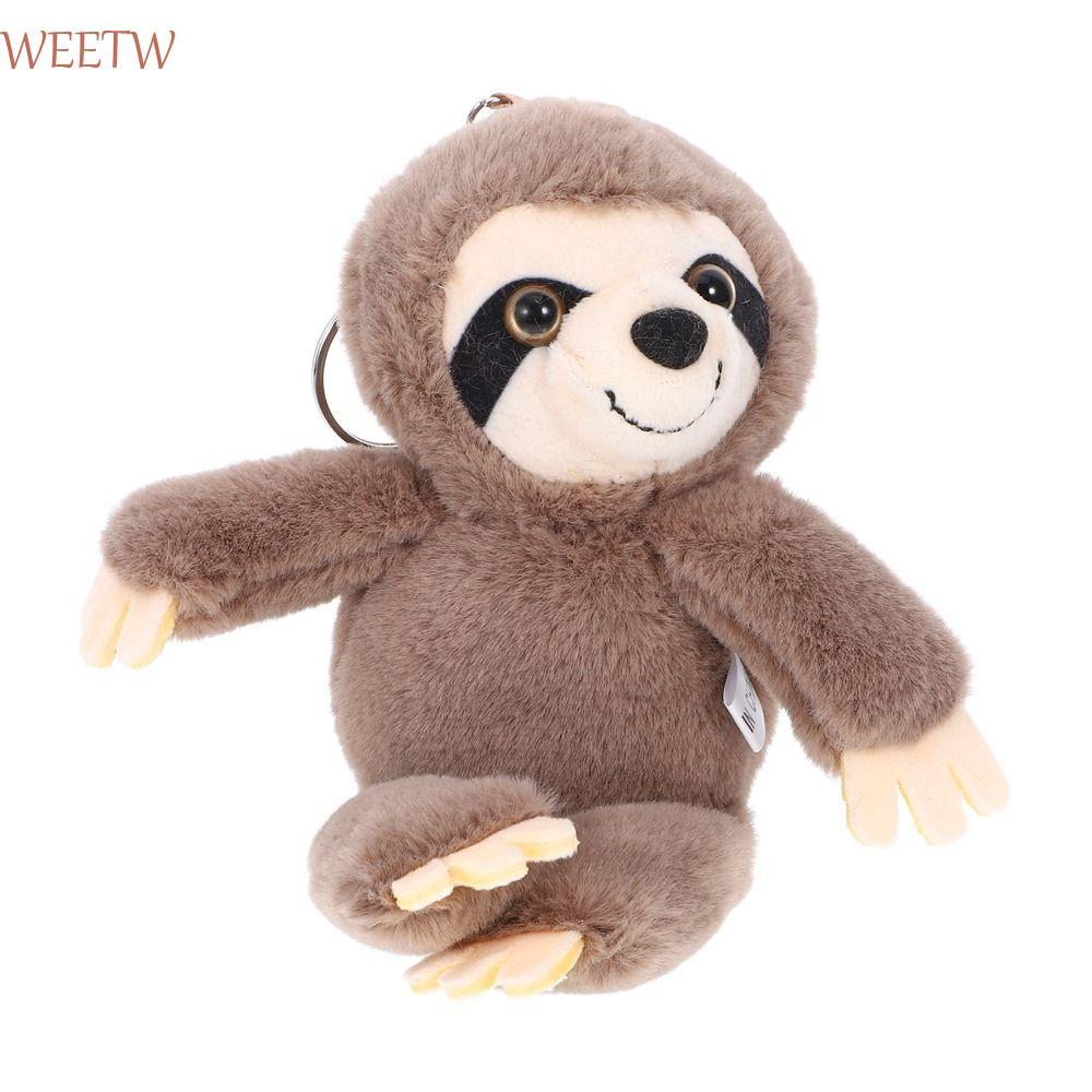 WEEKW Sloth จี้ขนาดเล็ก,ตุ๊กตาสัตว์ตุ๊กตานุ่มพวงกุญแจ Sloth,น่ารักจําลองพวงกุญแจตาโต Sloth ของเล่นตุ