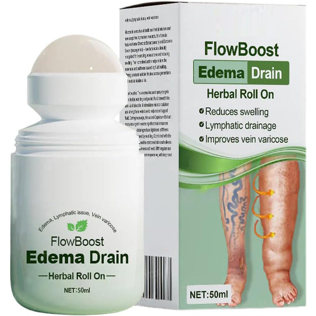 FlowBoost ลด Edema Herbal Roller Ball, Leg Treatment ลด Edema Roller Ball, บรรเทาขาและเท้าไม่สบายได้