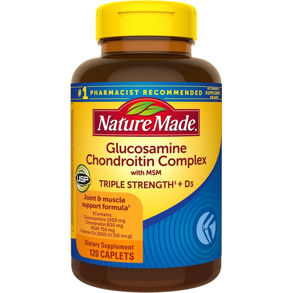 NatureMade Glucosamine Chondroitin Complex Tablets บรรจุวิตามินเอ็ม ผลิตภัณฑ์เสริมอาหาร Glucosamine Chondroitin สําหรับการสนับสนุนร่วม 120 เม็ด Dosage 60 วัน