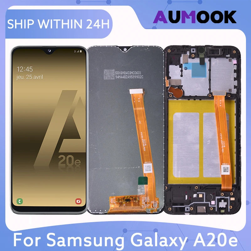 5.8 "LCD สําหรับ Galaxy A20e A202 จอแสดงผล LCD Touch Screen Digitizer Assembly A202F A202K จอแสดงผล 