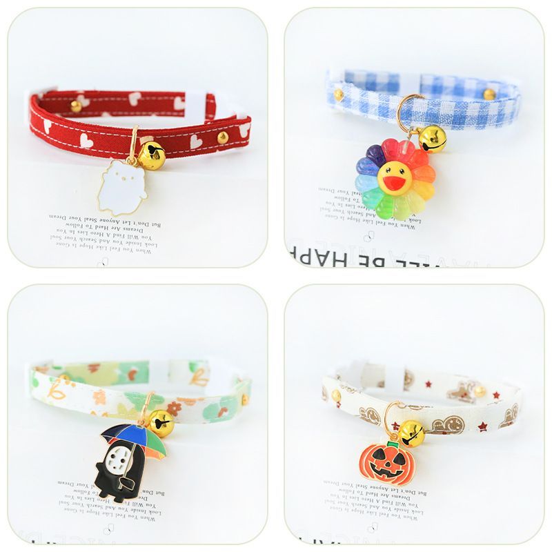Necklace5ya Best-selling accessories cute pet collars with bells for dogs and kittens for holidays Q