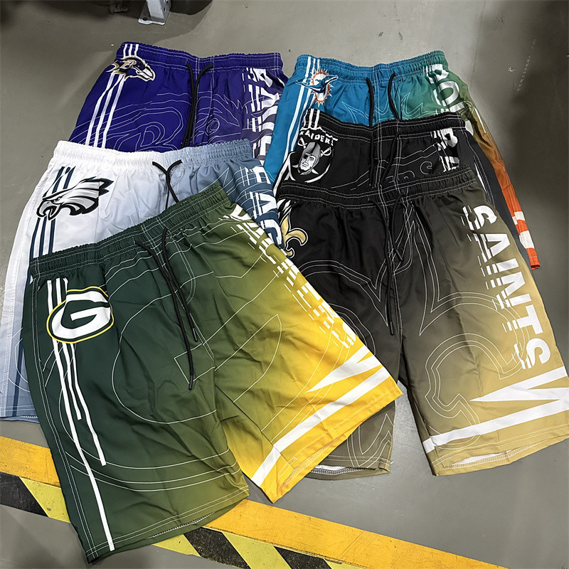American Professional Rugby League Mens Summer Sports Cropped Pants Gradient Watermark Soft Stretchท