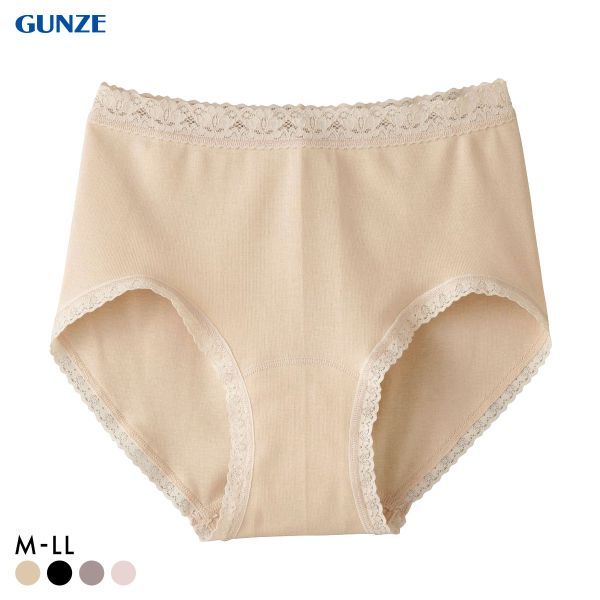 Gunze กางเกงในสวมใส่สบาย คอตตอน 100% เอวสูง (ขนาด M-LL)(69HR0670N) ส่งตรงจากญี่ปุ่น1