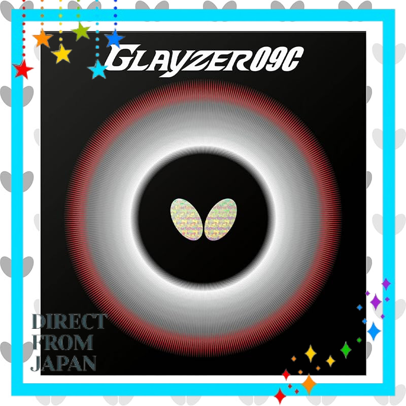 Butterfly Table Tennis Rubber Glazer 09C Inverted Soft High Tension - Red/Black, Thickness No. 06110