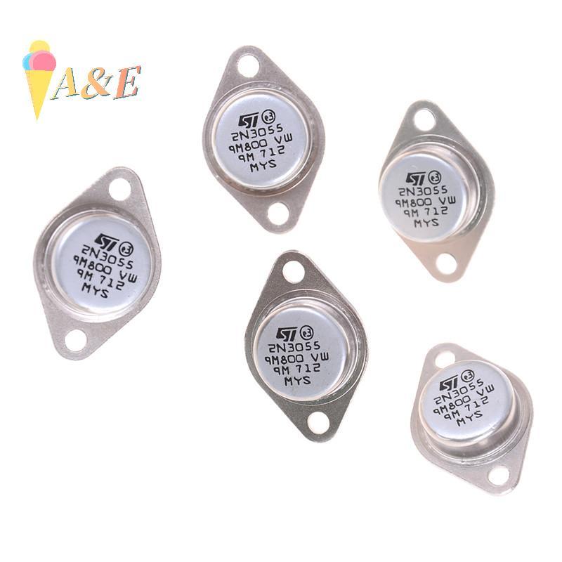 [QIMO] 5 ชิ้น 2N3055 NPN AF Amp ทรานซิสเตอร์พลังงานเสียง 15A 100V null