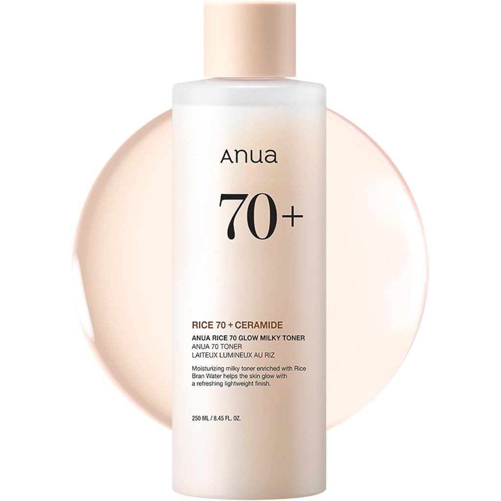Anua Rice 70 Glow Milky White Toner, Glass and Dew Skin Care, Moisturizing and Barrier Care, Rice Wa