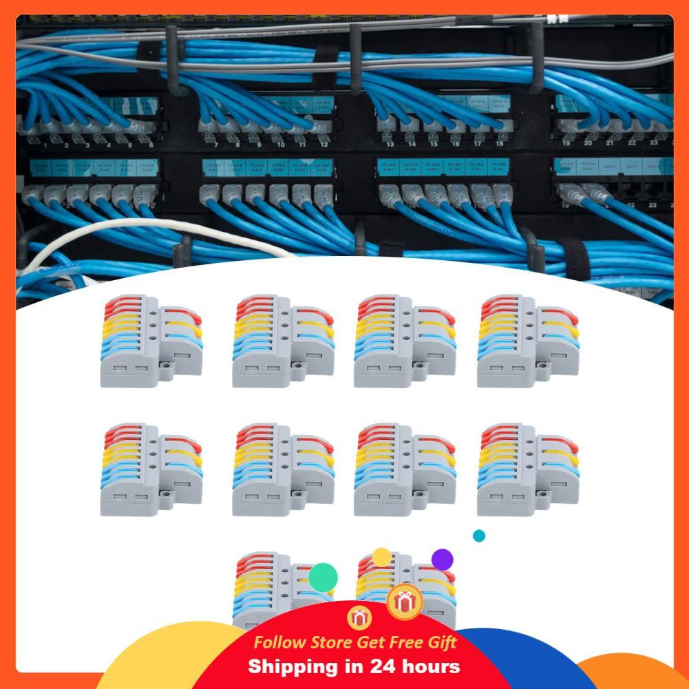 Supergoodsales Supergoodsales LT-933 Wire Block Clamp Terminal 3-in-9-out Quick ขั้วต่อสายไฟ 10 ชิ้น