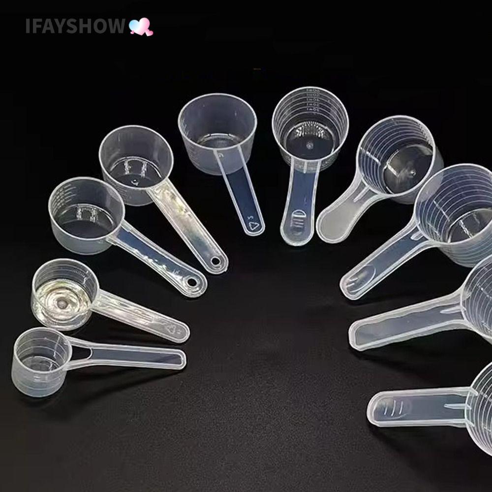 ถ้าโชว์ 5ชิ้น/เซ็ตช้อนก้นแบน,อเนกประสงค์ที่มีขนาดตักกาแฟ,ที่มีคุณภาพสูงโปร่งใสพลาสติกวัดช้อนบ้านครัวอุปกรณ์อบ