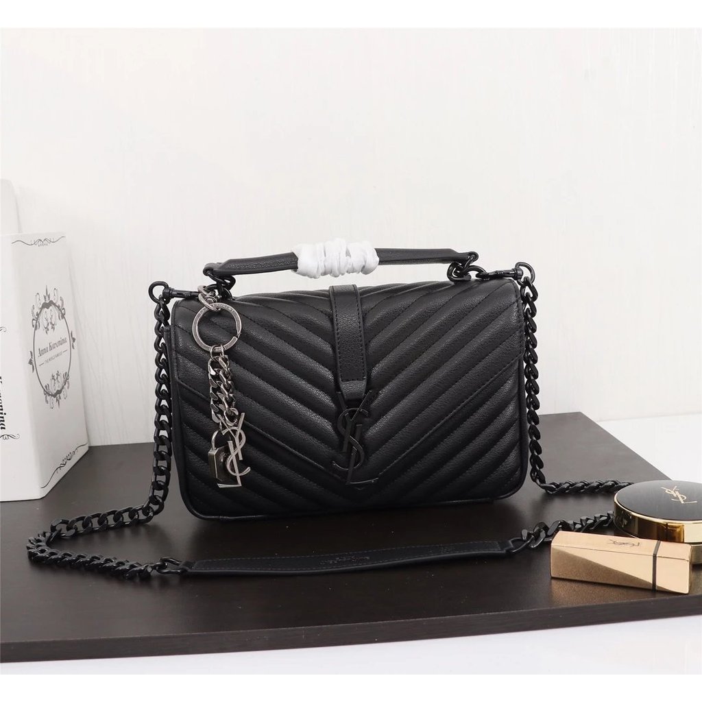 SaintLaurent Counter เวอร์ชันล่าสุด ผลิตจากหนังแท้นุ่มสบาย ลายแพะ มือปักด้วยด้ายคุณภาพสูง ขนาด: 24 x