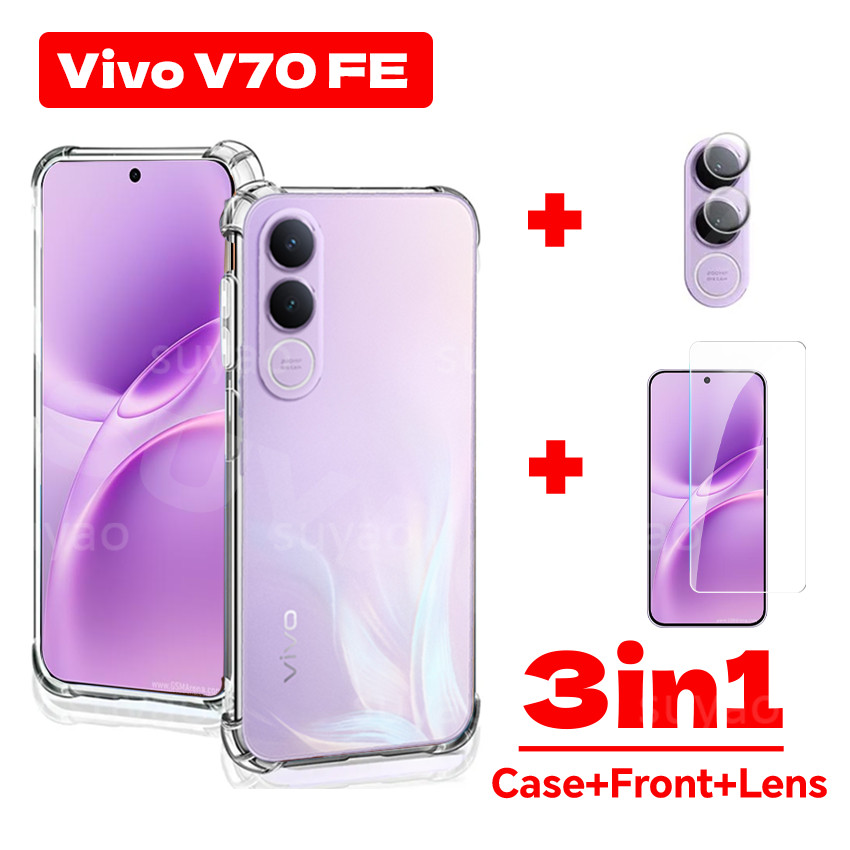 เคสกันกระแทกสําหรับ Vivo V70 FE 5G V70FE 2026 เคสโทรศัพท์ฝาหลังกันชนรถขาตั้งวงเล็บสไลด์หน้าต่างกล้องปกป้อง Soft TPU Edge
