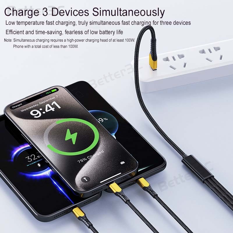 5A PD100W Super Fast สายชาร์จ 5 in 1 High-Density Nylon รูปที่ 7