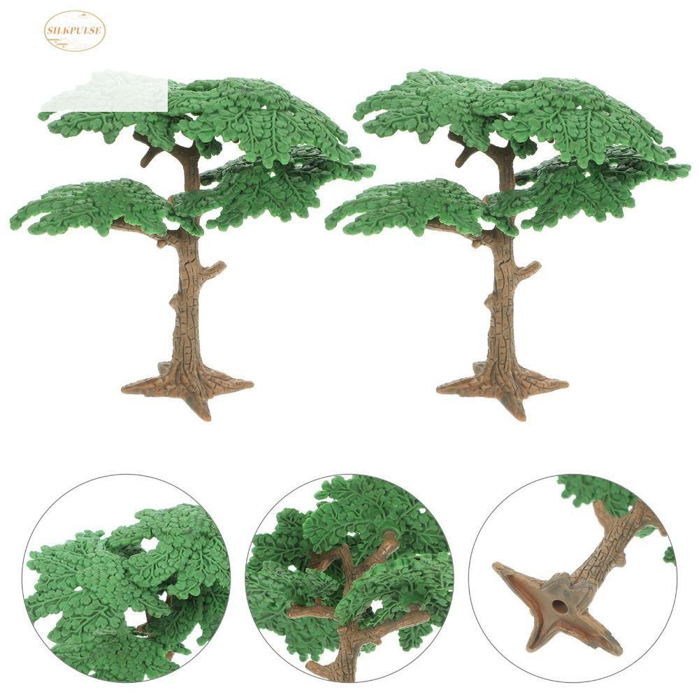 SILKPULSE จําลอง Cypress, ต้นสนพลาสติกต้นไม้มะพร้าว, ของเล่นเด็ก Cypress Mini Vivid Landscape Tree ร