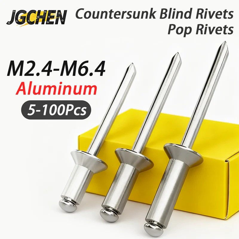 5-100pcs Aluminium Countersunk Pop Rivet Blind Rivets M2.4 M3 M3.2 M4 M5 M6.4 for Metal Furniture&Au