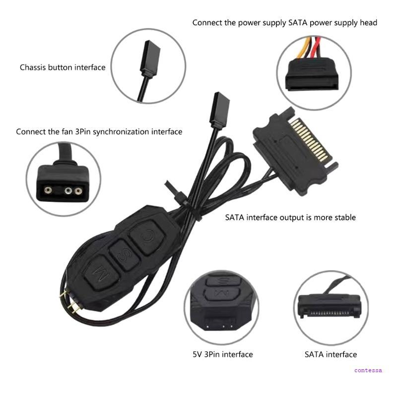 CON ARGB Controller 3Pin 5V ARGB Splitter Cable ไฟ LED Pin ARGB Controller