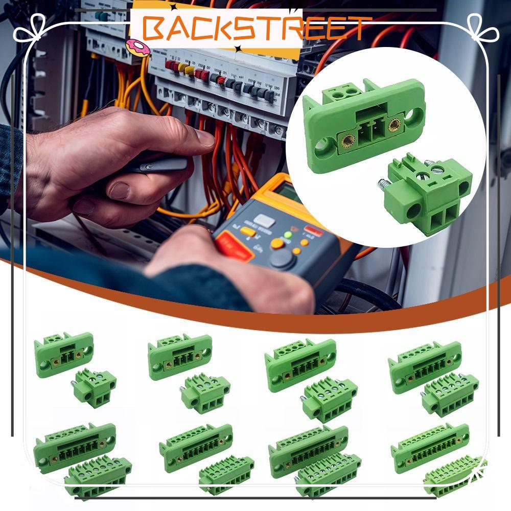 BACKSTAGE 15EDGWC 3.81mm Terminal Block, Through-wall Welding-free with Flange Fix Panel Pluggable T