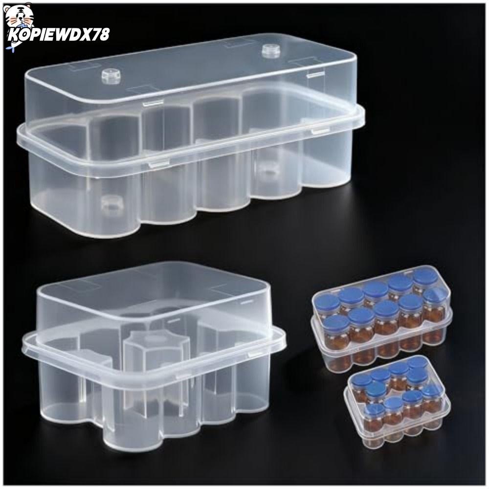 KOPIEWDX78MN Vial Storage, 2/10/24-Slot Stackable Microtube กล่องเก็บ, 3/5/7/10mL พลาสติกตู้แช่แข็งห