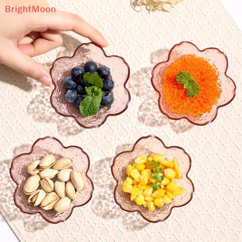 BrightMoon รูปแบบค้อน Cherry Blossom ซอสจานพลาสติกขนาดเล็กเครื่องปรุงรสจานซอสชามไอศกรีมจานอาหารค่ําข