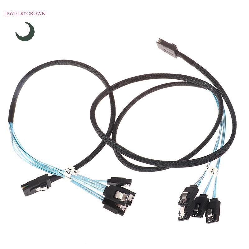 SAS SATA Cable Mini-SAS SFF-8087 ถึง 4 สาย SATA Mini SAS 4i SFF8087 36P ถึง 4 SATA 7P สาย 12Gbps 1/0