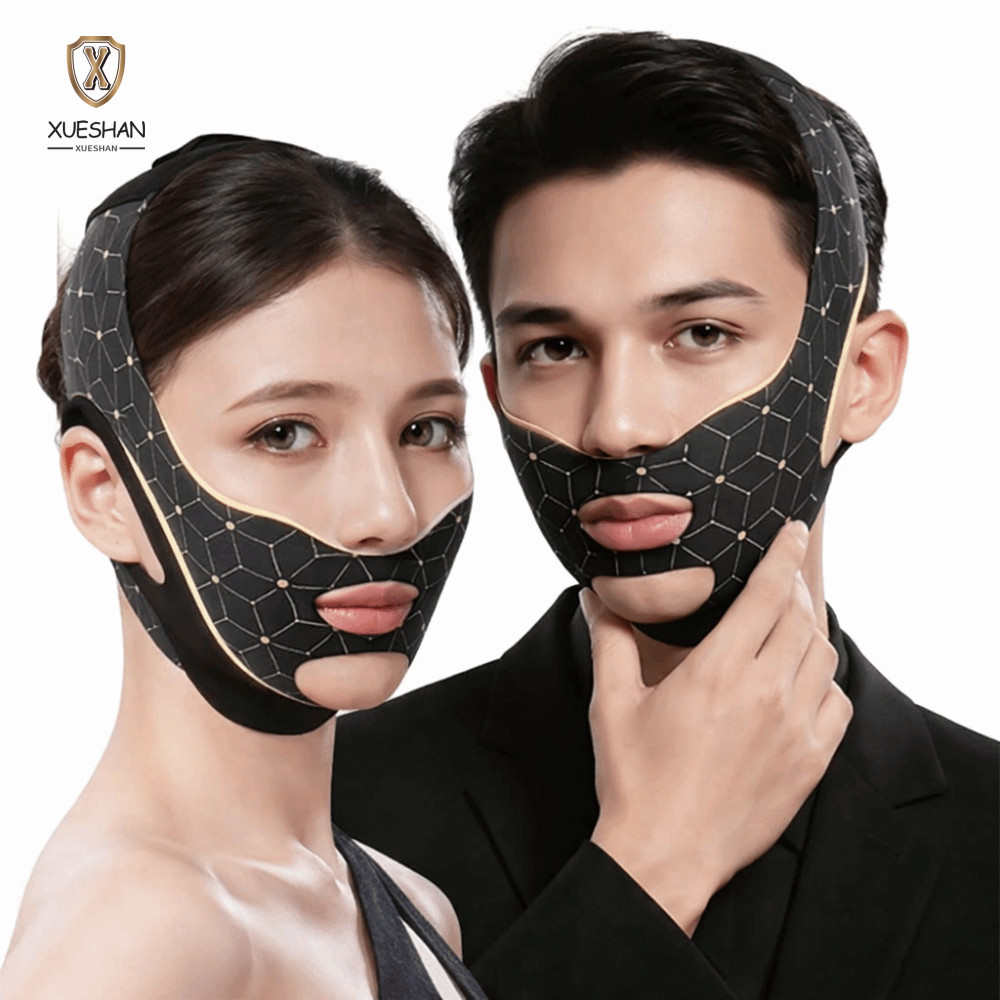 XUESHAN Face Toning Belts, ปรับนํากลับมาใช้ใหม่ได้ Face Lifting Tapes, Anti-slip Chinology Jawline S