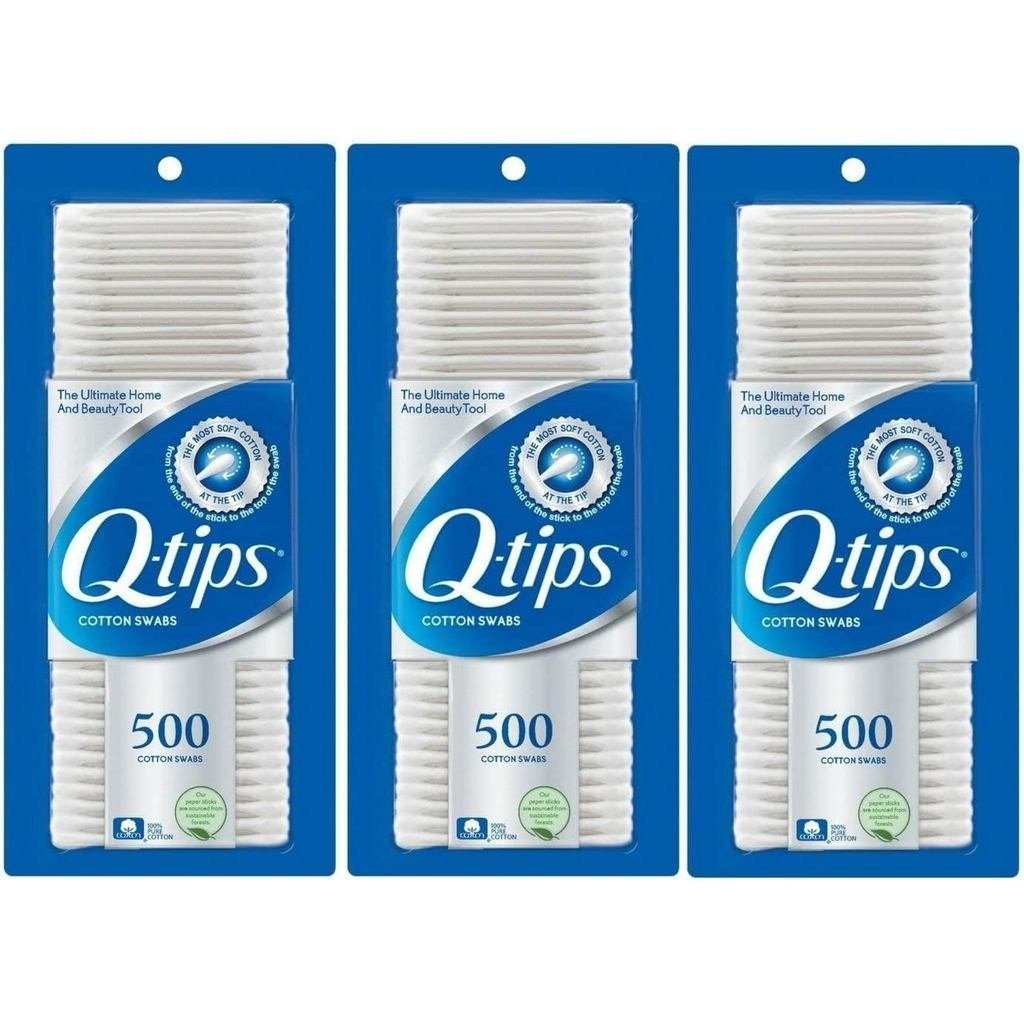 สําลี Q-Tips 500 นับ (แพ็ค 3 ชิ้น)