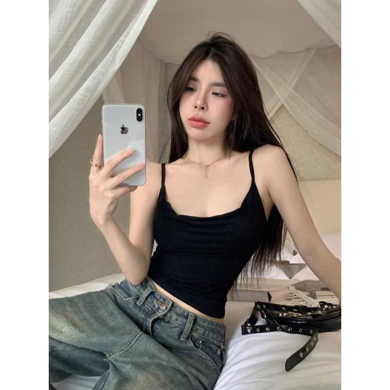 🍋Evelyn🍋เสื้อครอป ยืดพอดีใส่สบายมาก เข้ารูปเสริมฟองน้ำ สีสดใส เสื้อสายเดี่ยว สไตล์เกาหลี พร้อมส่ง - รูปที่ 7