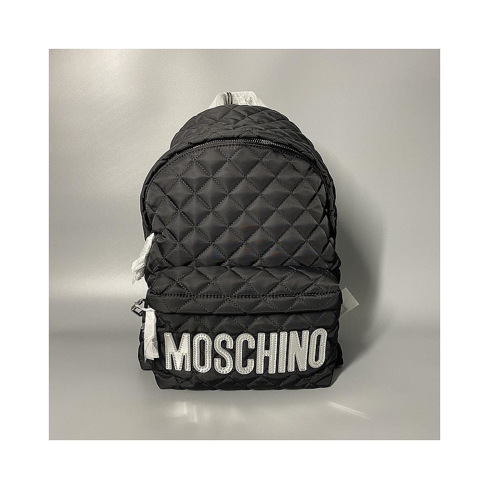 European Direct Mail Moschino Moschino Ladies Backpack กระเป๋าเดินทาง Black Diamond Zipper Style