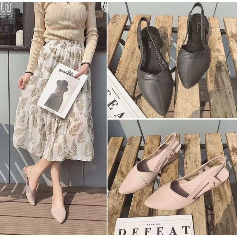 ZZ HOME !! รองเท้าคัชชู 👡รองเท้าผู้หญิง แบบสวม รองเท้ารัดส้น ญ รองเท้ายางแบบสวมผญ รองเท้าแฟชั่นผู้หญิง BB032 - รูปที่ 2