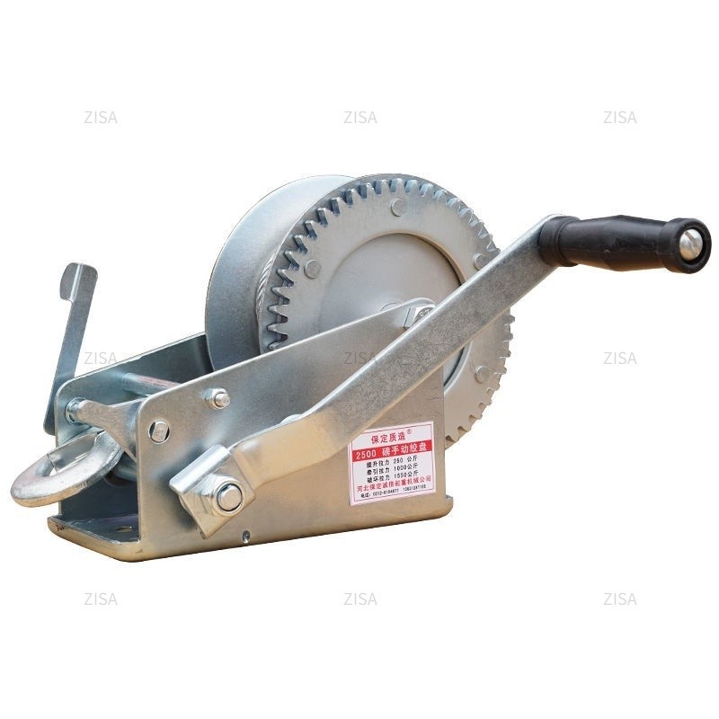 Household Hand-cranked Crane Lift Hand Winch Hand Powered Lift Hoister Small Traction Winch Self-Loc