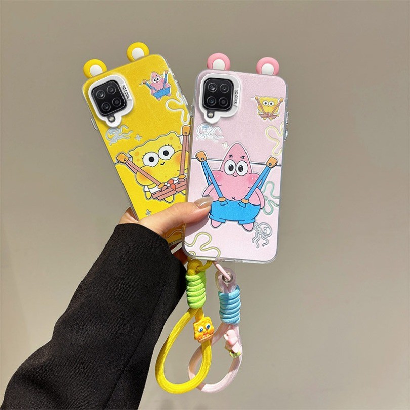 3D หูของเล่น SpongeBob SquarePants การ์ตูน Doraemon IMD สําหรับ Samsung Galaxy A12 M12 F12 SM-A125F/