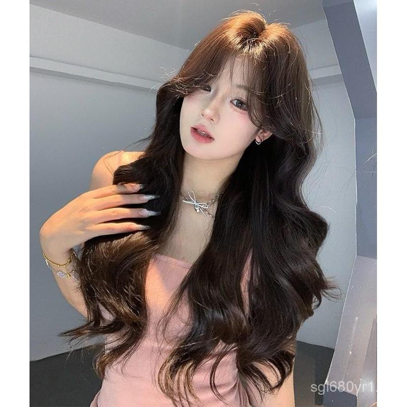 GDS Wigs วิกผมลอนสีน้ำตาลเข้ม ไม่มีหน้าม้า (ยาว 72 cm)