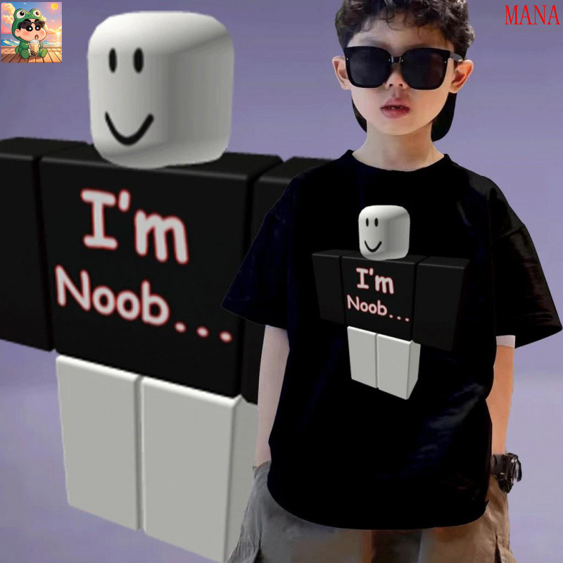 【MANA】COD เสื้อยืดเด็ก คอตตอน 100% Cottonเด็ก เสื้อยืดเด็ก oof i'm noob - Roblox Children's T-shirt 