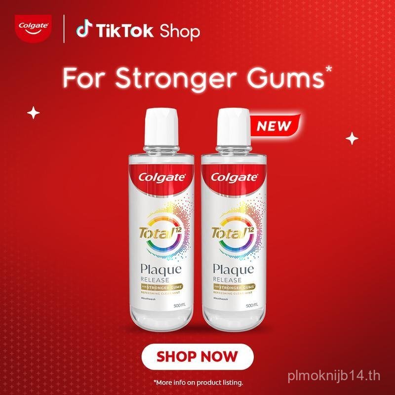 COLGATE Total Plaque Release Clean Mint Mouthwash 500ml [มัด 2 ชิ้น]