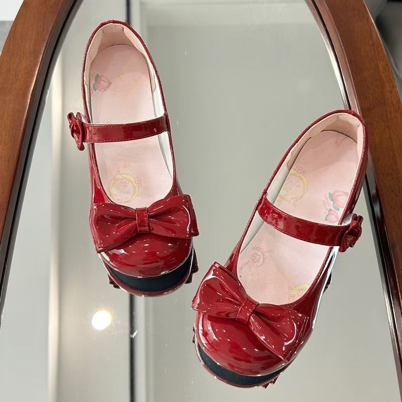 [มาใหม่] Butterfly Lolita Low Heel Shoes/Round Toe Mary Jane Shoes