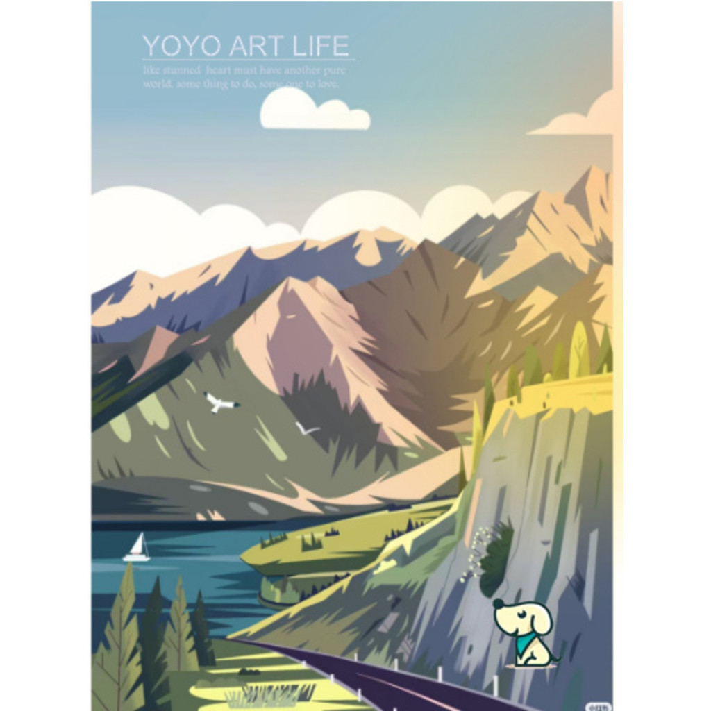 Bemular Art BS1 20*30 กรอบ Wall Art สีตามจํานวนภาพวาดโดยตัวเลขภูเขาและแม่น้ําทิวทัศน์สีผ้าใบภาพประกอ