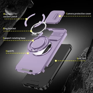 ปลอกสําหรับOppo A 6 A6 X Pro A6X A6Pro A6 X A 6X OppoA6X OppoA6Proแหวนโลหะวงเล็บStentเกราะเคสโทรศัพท์Pushกล้องกันกระแทกป้องกันฮาร์ดปกหลัง