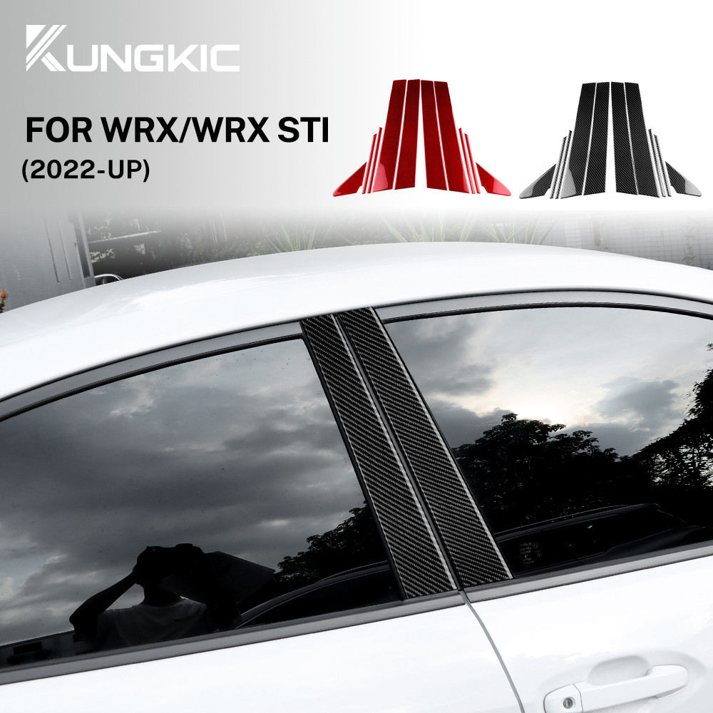 KUNGKIC สําหรับ Subaru WRX STI 2022-2025 B-เสาสติกเกอร์คาร์บอนไฟเบอร์หน้าต่างTrimการปรับเปลี่ยนอุปกร