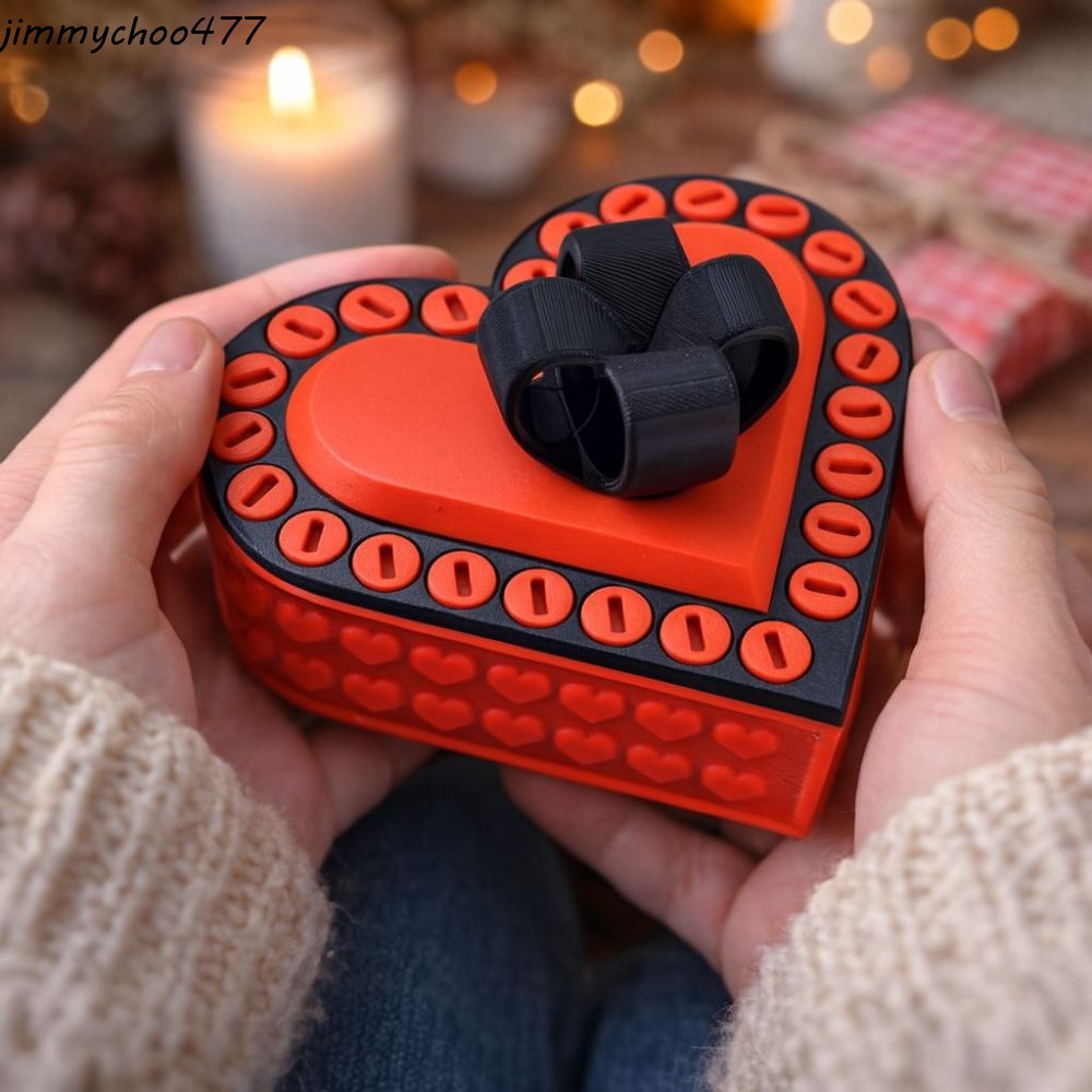 JIMMYCHOO Annoying Box, Heart Shaped 8 cm Prank Screw Box, Unique Funny Effice D Print Box วันวาเลนไ