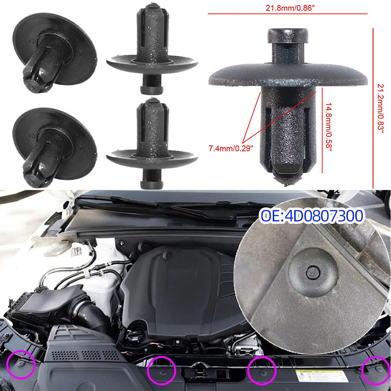 50pcs คลิปรถ Fender แผ่นคลิปยึดสําหรับ Volkswagen Cr7 Audi A2 A4 A5 A8 Q3 Q5 S4 S5 S8 Tt Tts 4D08073