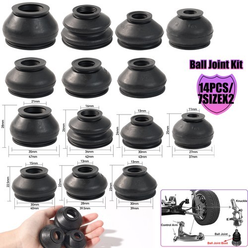7SizeX2 Ball Joint Boot Dust Cover Tie Rod Linkages Ends Replacement Kits Rubber