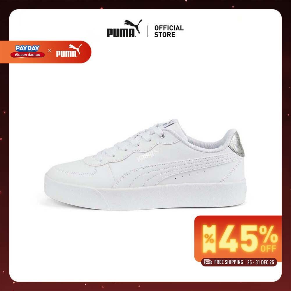 PUMA BASICS - สนีกเกอร์ผู้หญิง Skye Clean Distressed สีขาว - 38666602