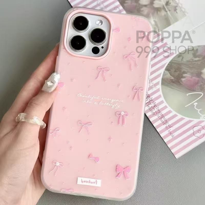 🌷POPPA🌷เโค้งคำนับ สำหรับ IPhone 17 15 12 11 13 16 14 Pro Max XR XS  7 8 Puls การ์ตูน เคสไอโฟน 12 เคสโทรศัพท์เจลลี่ใหม่