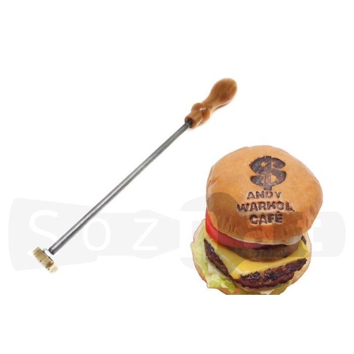 Stamp Roti burger stamp / stamping burger / branding burger / Stempel Burger Sandwich Roti