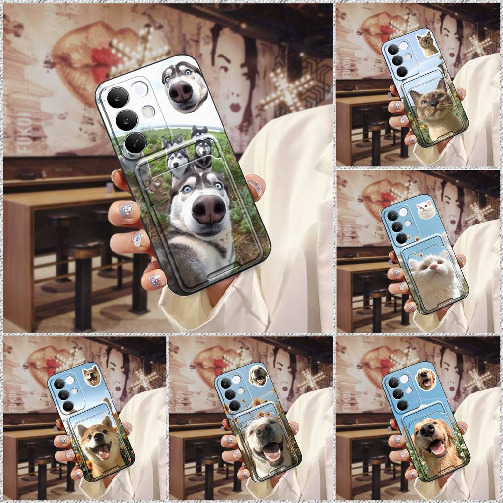 Cat Card slot เคสโทรศัพท์สําหรับ Realme C85 Pro 4G แฟชั่นการออกแบบซิลิโคนกระเป๋า TPU ปกหลังสุนัข Ant