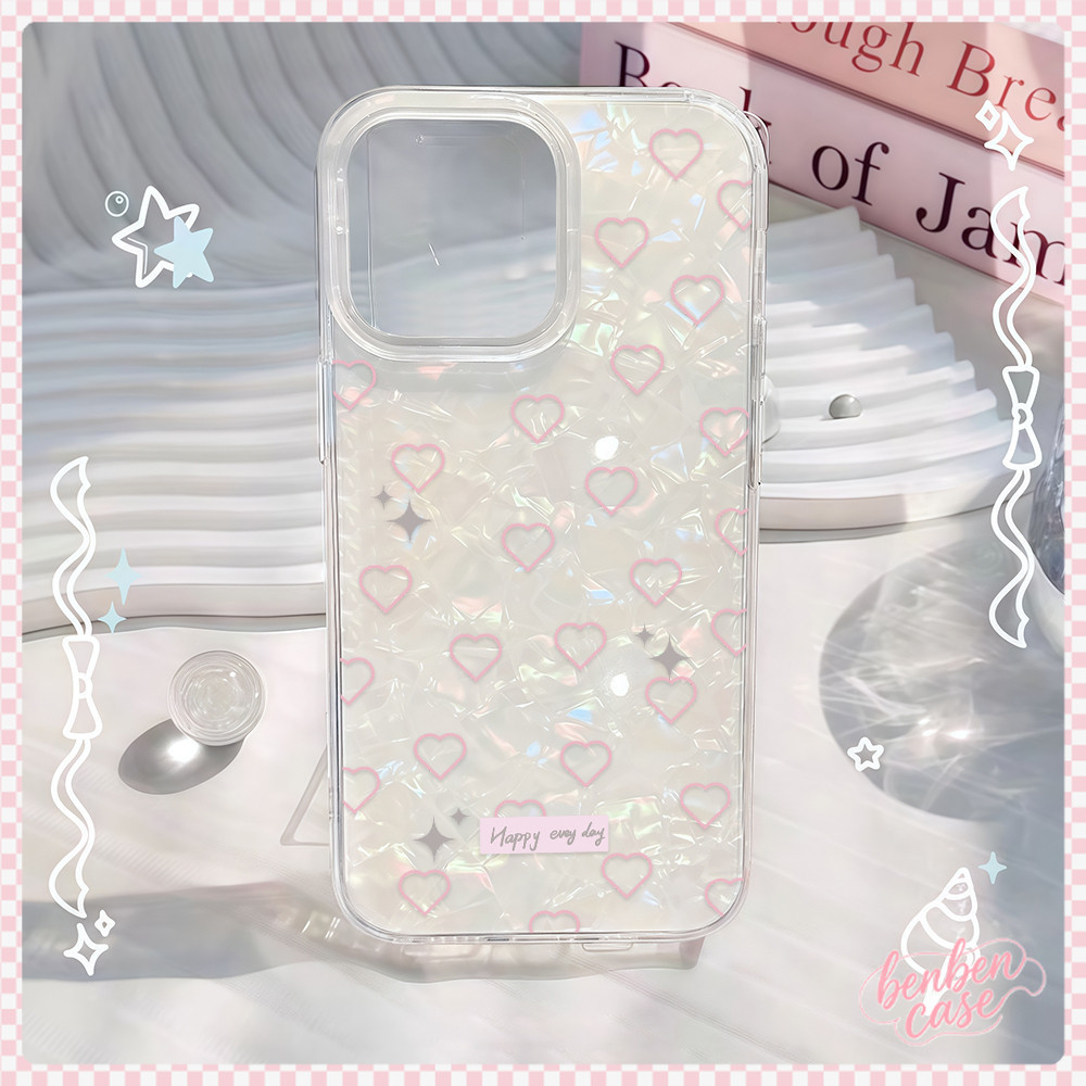 COD-ในไทยเคส น่ารักหัวใจ ลายเปลือกหอย For IPhone 13 16 14 รูปที่ 5