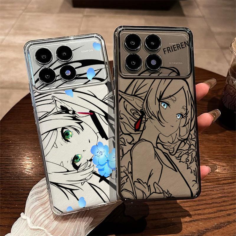 อะนิเมะสาวนุ่มโปร่งใส TPU เคสโทรศัพท์สําหรับ POCO X8 Pro Max, X7 Pro, X6, X5, F8 Ultra, F8 Pro, F7, F6, F5 ,F4, ป้องกันกล้อง, ฝาครอบกันกระแทก