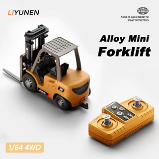 1:64 Mini RC Alloy รถยกรีโมทคอนโทรลวิศวกรรมยานพาหนะโต๊ะขนาดเล็ก 1/64 ของเล่นคอลเลกชันของขวัญสําหรับชาย