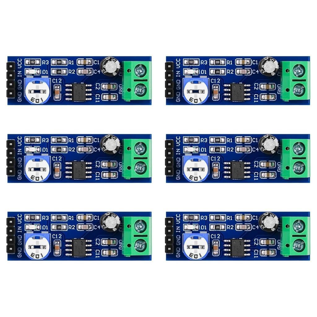 6PCS LM386 Mono Audio Amplifier Module, 200 Times Audio Power Amplifier Module for Arduino EK1236, 5