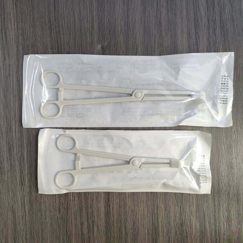 xinpin Disposable Medical Surgical Forceps24cm Sponge Forceps Plastic Oval Forceps Gynecological Exa