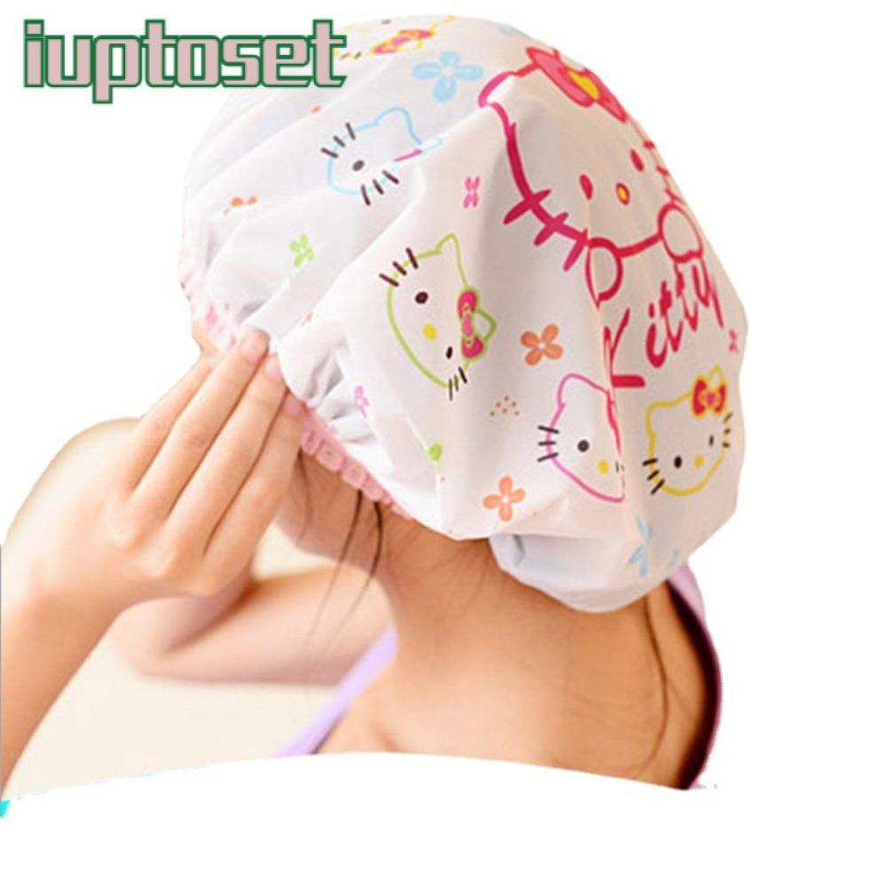 IUPTOSET หมวกอาบน้ําลายการ์ตูน, หมวกอาบน้ําผู้หญิงหมีพูห์ญี่ปุ่น, หมวกแชมพูมิกกี้แบบใช้ซ้ําได้น่ารัก ผลิตภัณฑ์ในห้องน้ํา