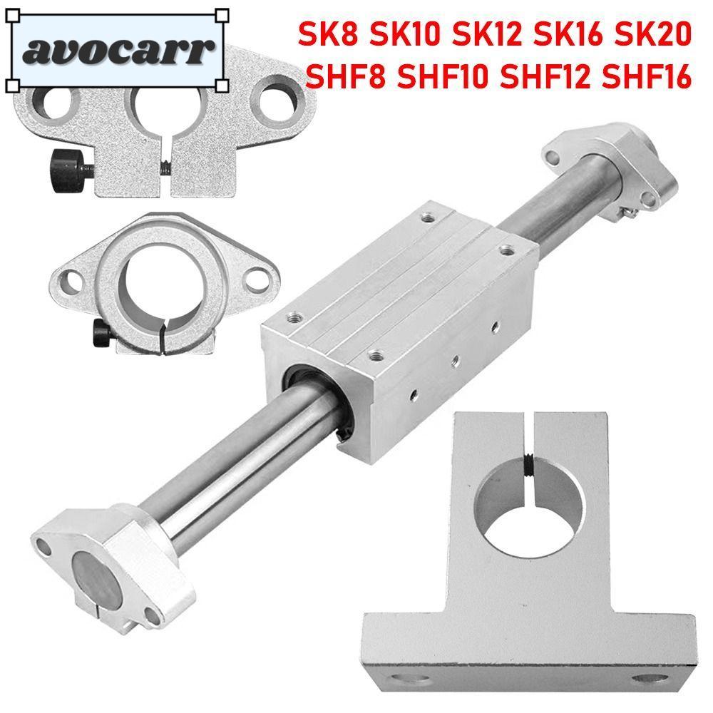 Avocarr เพลารางแบริ่งเชิงเส้น อะลูมิเนียมอัลลอย ทนทาน สําหรับเครื่องพิมพ์ XYZ CNC SHF8 SHF10 SHF12 SHF16 SK8 SK10 SK12 SK16 SK20 1 ชิ้น
